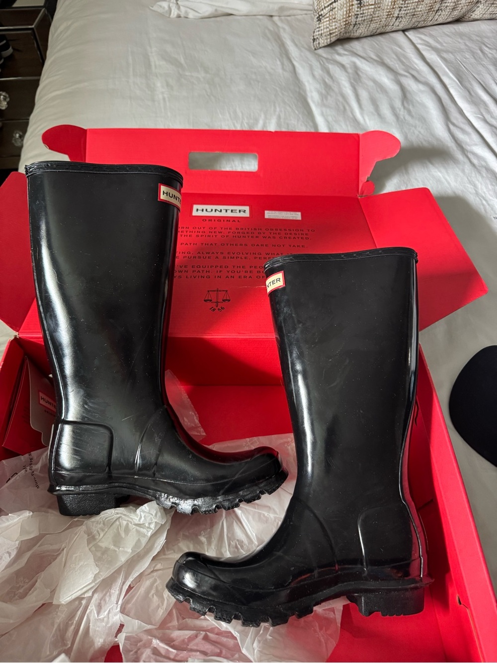 Hunter Black Kids Mid-Calf Waterproof Rain Boots